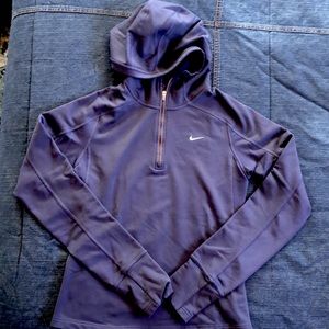 Nike Fit-dry slate blue insulated hooded running top